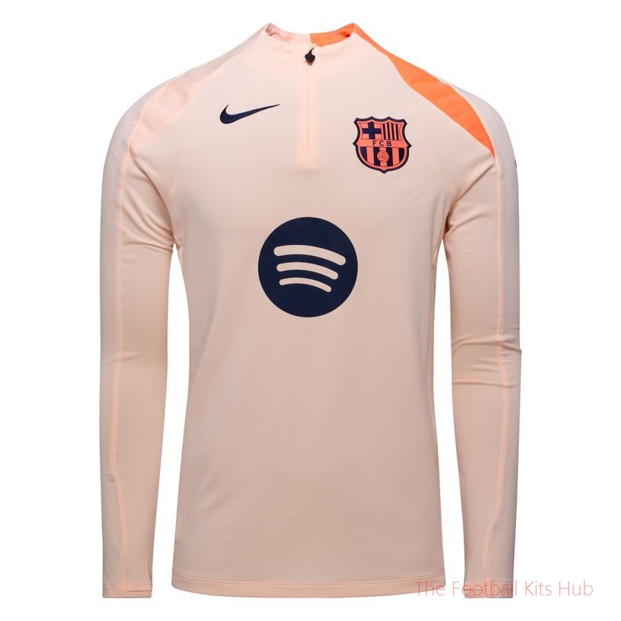 Barcelona Training Shirt Dri-FIT Strike Drill 3rd - Crimson Tint/Bright Mango/Midnight Navy-unisoccer store
